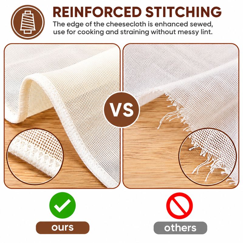 Reusable Muslin Cheese Cloth - 50 x 50cm (100% Natural Cotton)