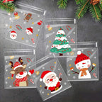Christmas Cellophane Treat Bags Assorted Designs 100pcs