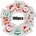 Christmas Cellophane Treat Bags Assorted Designs 100pcs