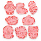 Christmas Cookie Cutter & Embosser Set 8pc Assorted