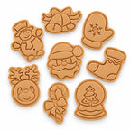 Christmas Cookie Cutter & Embosser Set 8pc Assorted