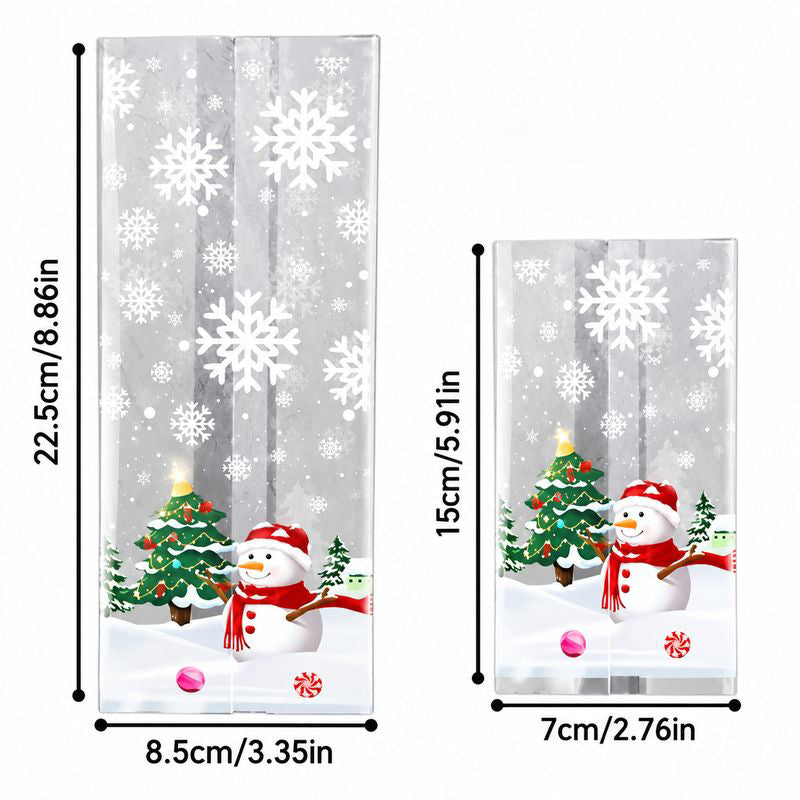 Clear Snowman Christmas Treat Bags – 7 x 15cm 5 Pack