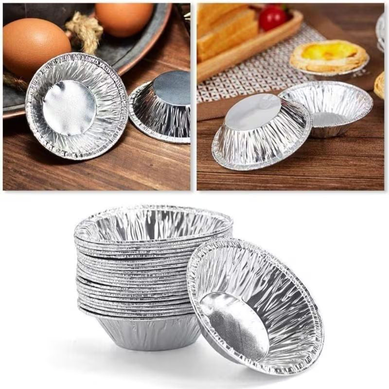 Disposable Aluminium Tart Tins 8cm x 1.5cm – 10 Pack