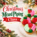 Christmas Mixed Piping Class (12 cupcakes) - Thursday 17th December