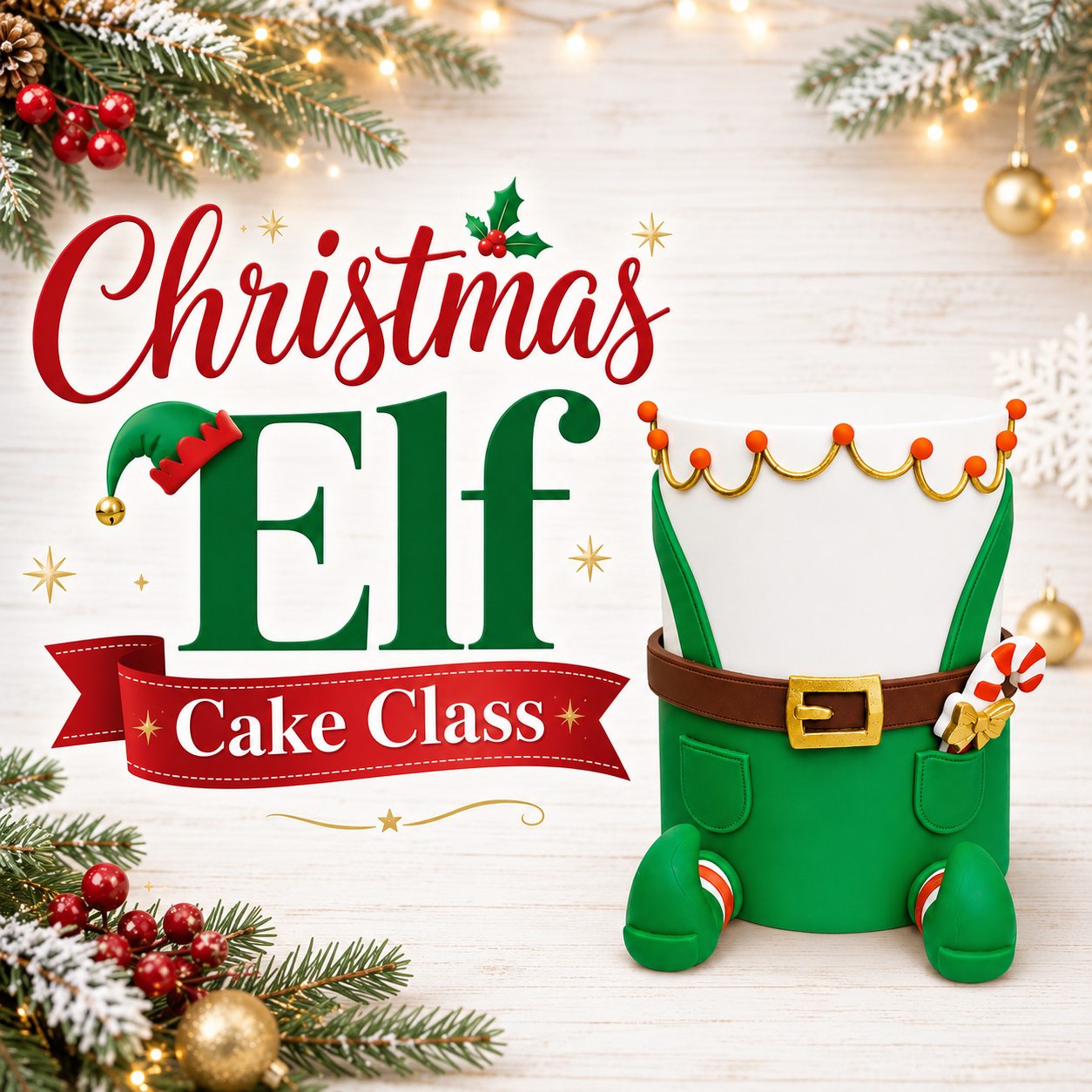 Christmas Cake 2 Class - Elf Cake Class