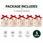 Christmas White House Treat Boxes – 8 x 8 x 13cm – 5 Pack