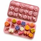 Floral & Leaf Silicone Mould – 18 Cavity