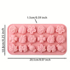 Floral & Leaf Silicone Mould – 18 Cavity