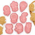 Floral Cookie Press Set 8 piece