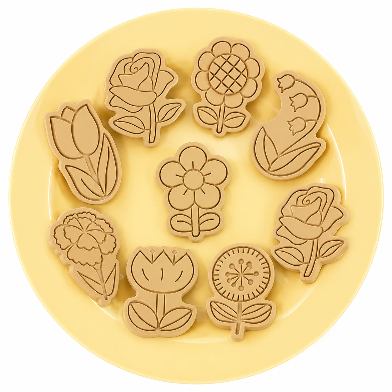 Floral Cookie Press Set 8 piece