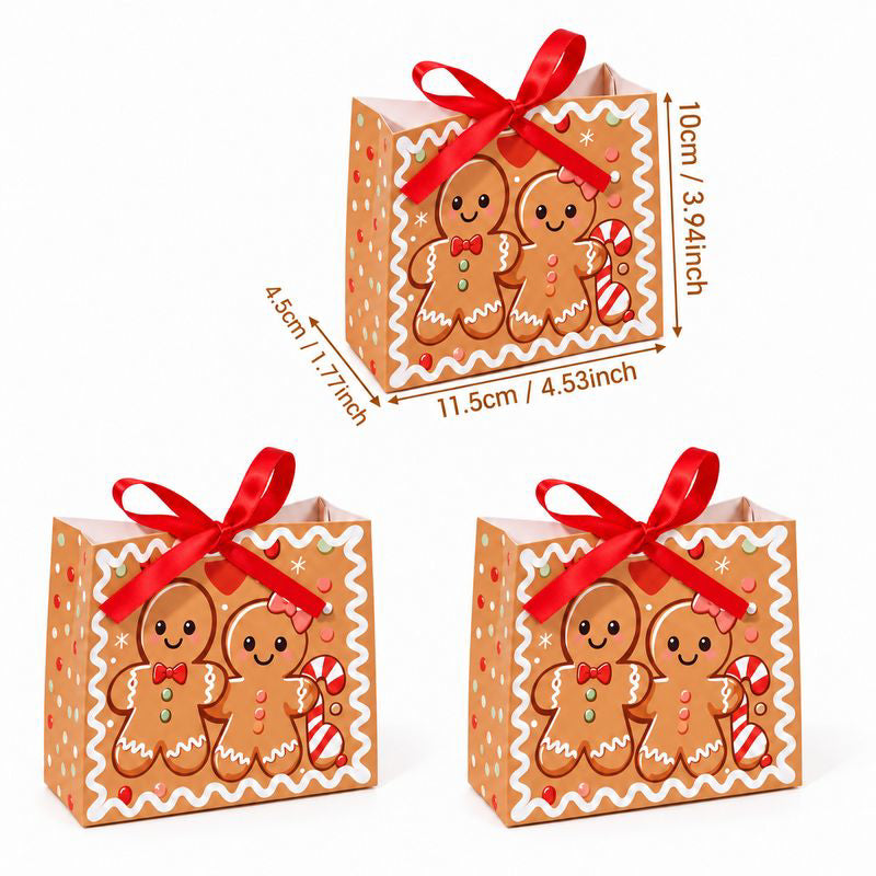 Gingerbread Man Christmas Gift Bags Pack of 5