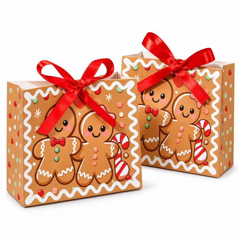 Gingerbread Man Christmas Gift Bags Pack of 5