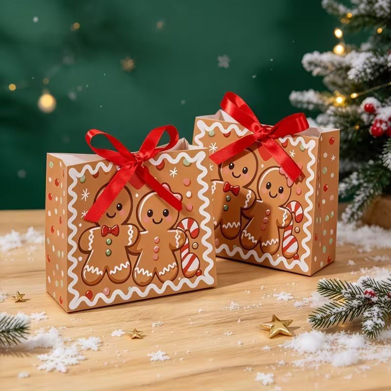 Gingerbread Man Christmas Gift Bags Pack of 5