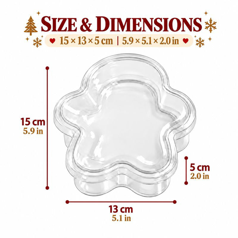 Gingerbread Man Treat Boxes – Clear Christmas Gift Containers