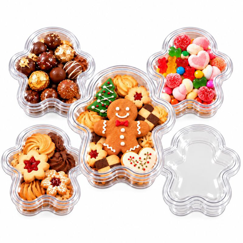 Gingerbread Man Treat Boxes – Clear Christmas Gift Containers