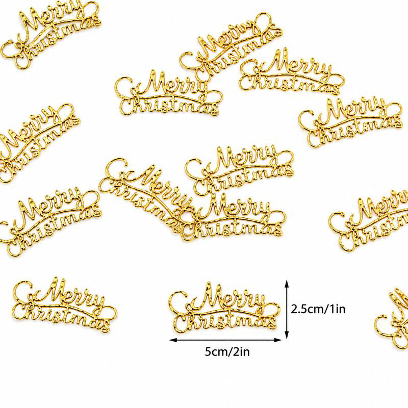 Gold Merry Christmas Confetti Toppers 5 Pack