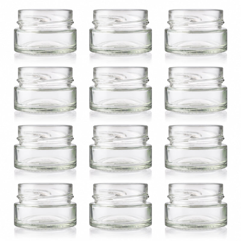 Plasdene Glass Round Ergo Jar with Twist Finish - 67ml 12 Pack
