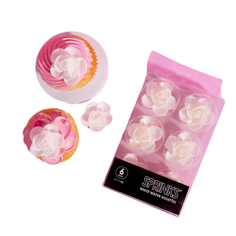 Sprinks Wafer Rosettes - White 6 pack