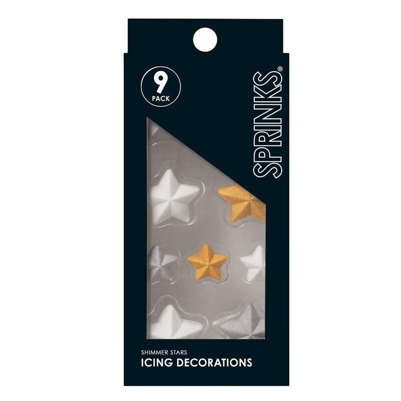 Sprinks Icing Decorations - Shimmer Stars - 9 pieces
