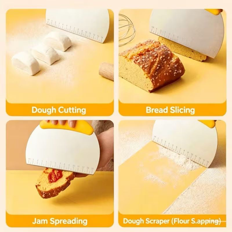 Stainless Steel Dough Scraper with Measuring Guide