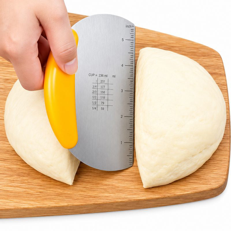 Stainless Steel Dough Scraper with Measuring Guide