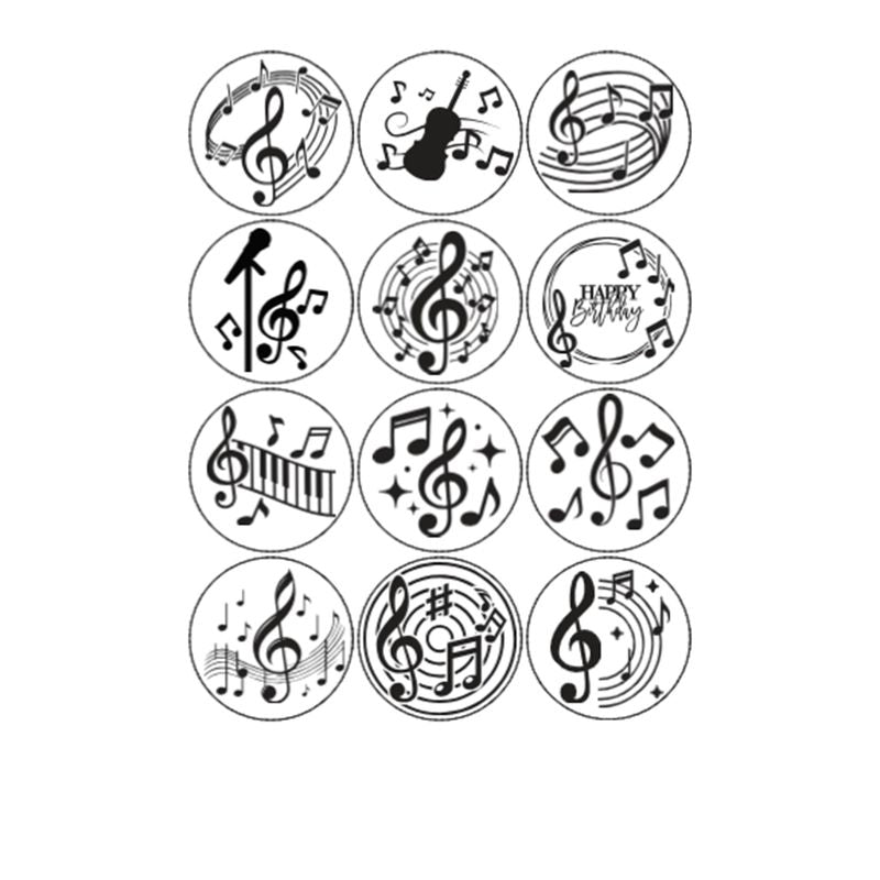 Cupcake Toppers - Edible Wafer Top - Music Notes - 12pk