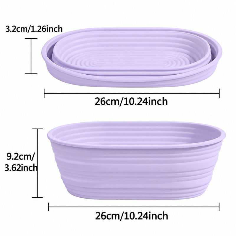 Silicone Oval Bread Proofing Basket Pink – 10 Inch