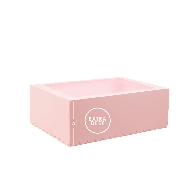 Papyrus & Co Tall Scalloped Cupcake Box - 12 Hole - Pastel Pink