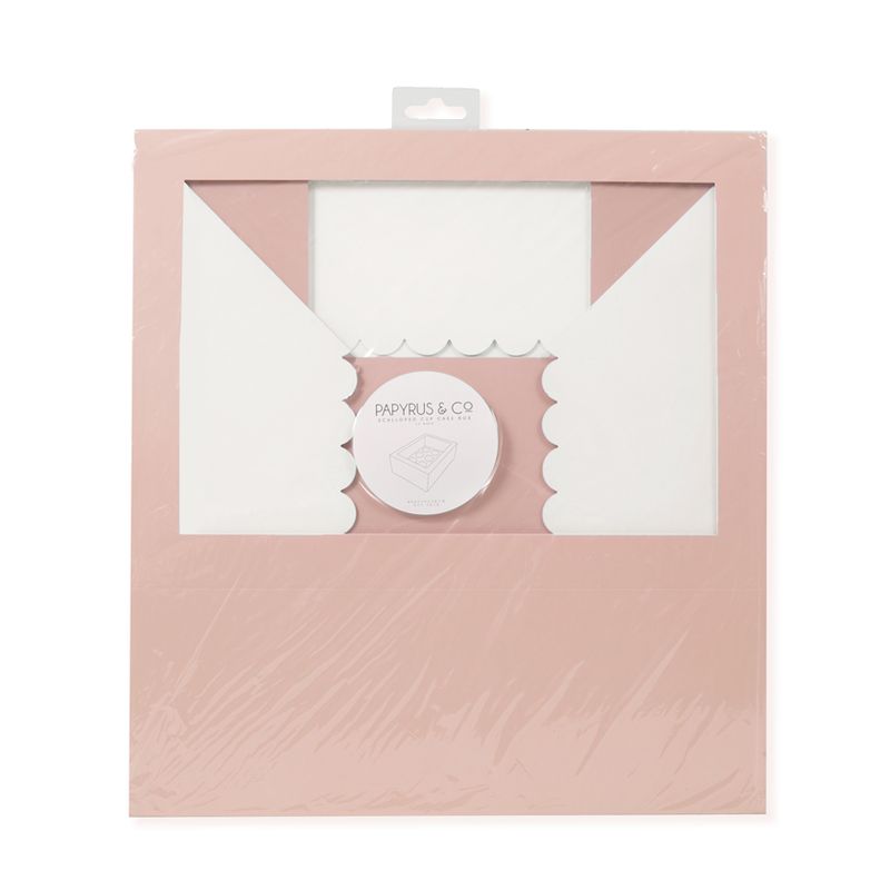 Papyrus & Co Tall Scalloped Cupcake Box - 12 Hole - Pastel Pink