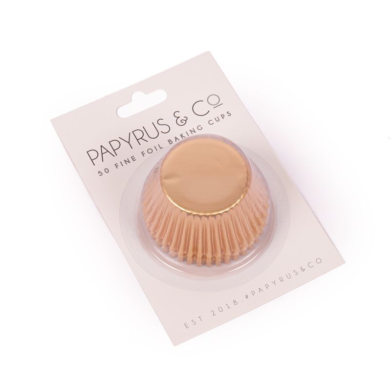 Papyrus Medium Foil Baking Cups - 44mm 50 pack Soft Gold