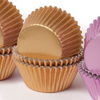 Papyrus Medium Foil Baking Cups - 44mm 50 pack Soft Gold