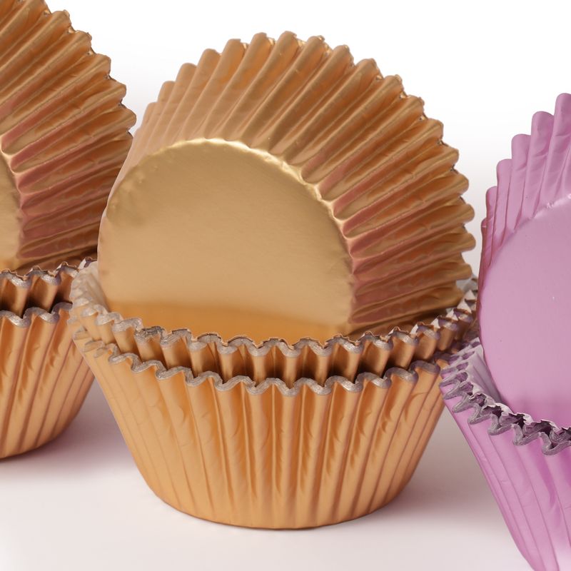 Papyrus Medium Foil Baking Cups - 44mm 50 pack Soft Gold