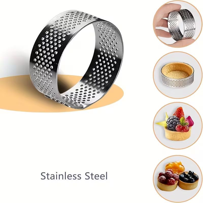 Perforated Stainless Steel Baking Ring – 5cm x 2cm