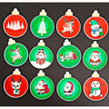 Cupcake Toppers - Edible Wafer Top - Christmas Baubles - 12pk