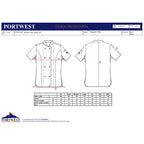 Portwest Rachel Ladies Chefs Jacket Short Sleeve - C737