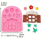 Silicone Mould – Fairy Window & Flowers