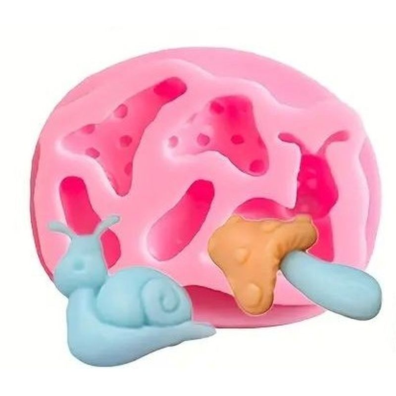 Silicone Mould Fairy Snail & Toadstools