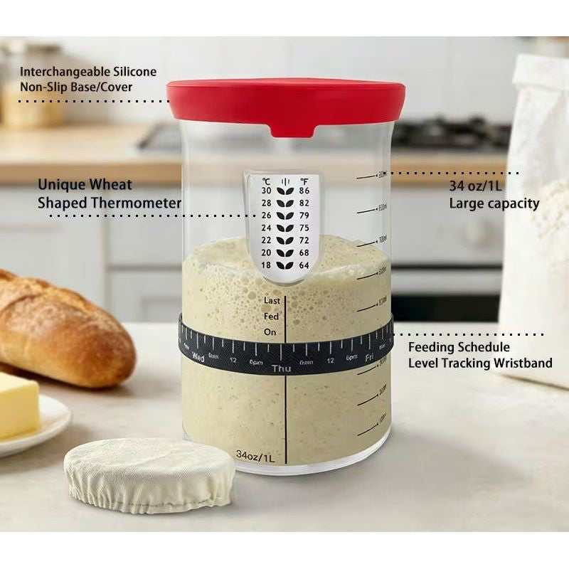 1 Litre Sourdough Starter Jar Set