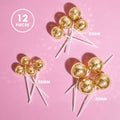 Sprinks 12 Piece Disco Ball Toppers - GOLD