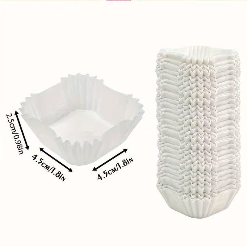 Square Cupcake Cases White – 150 Pack
