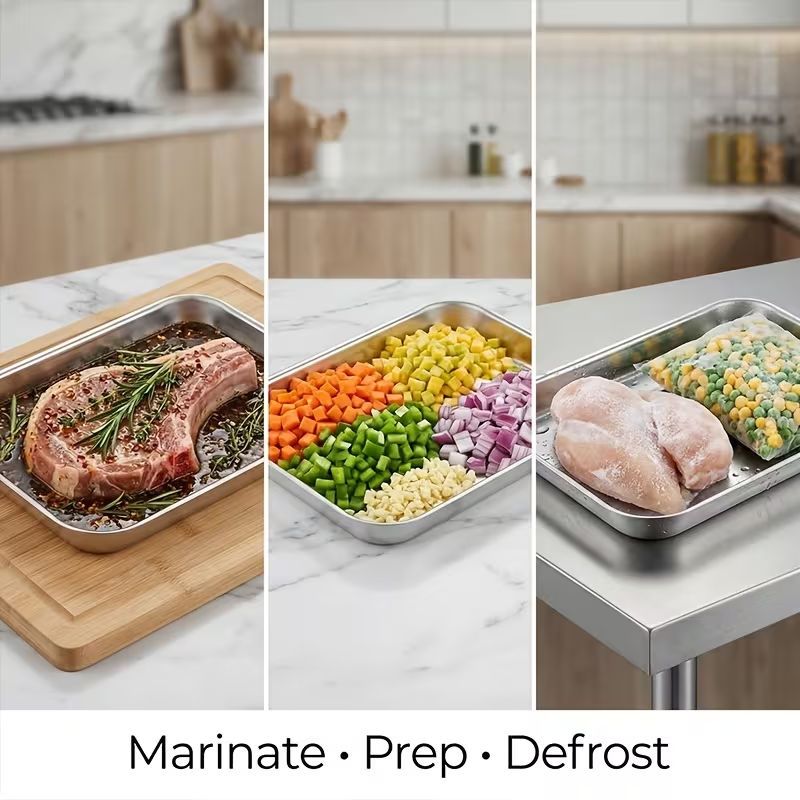 Stainless Steel Prep Tray - 25.5 x 20 x 4.5cm