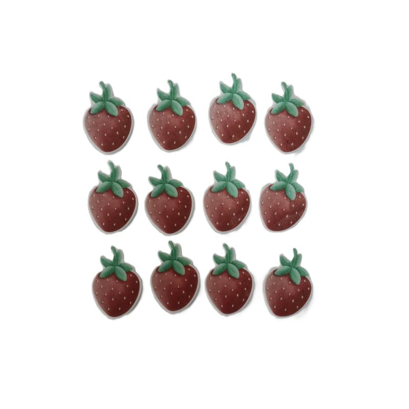 Cupcake Toppers - Edible Wafer Top - Strawberries - 12pk
