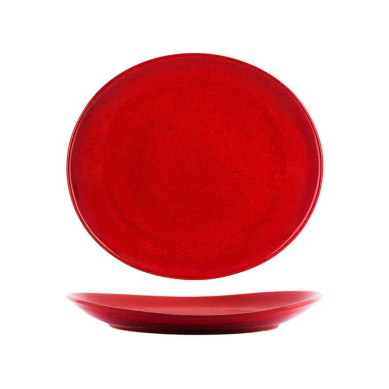 Tablekraft Artistica Reactive Red Oval Plate 295x250mm