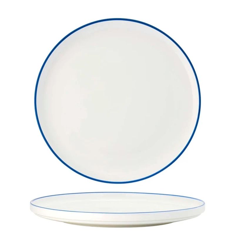 Tablekraft Core Round Plate Walled Lip Royal Blue Rim 270x26mm