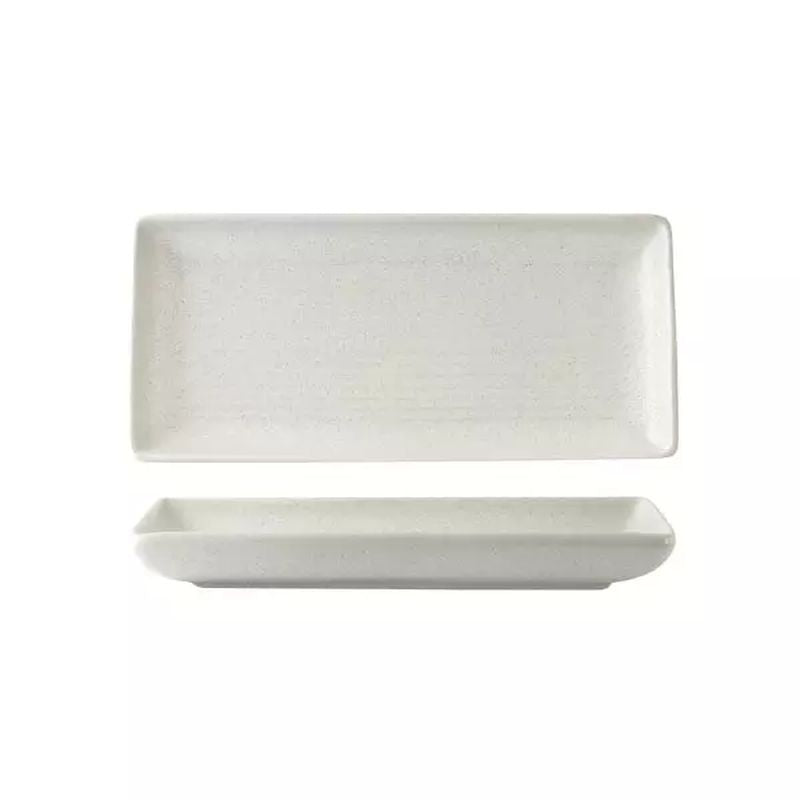 Zuma Ribbed Rectangular Platter - Frost 250x125mm